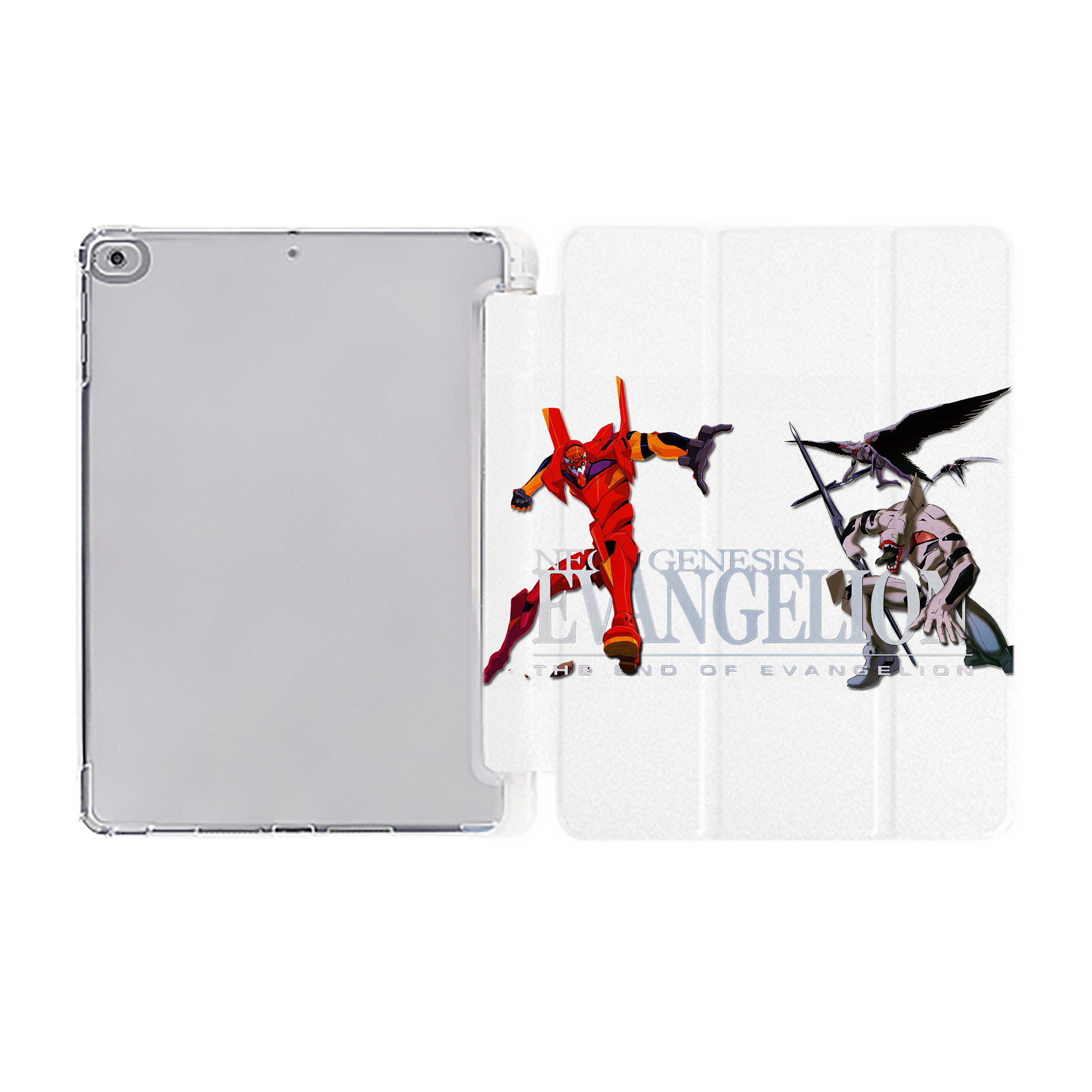 （画像用） EVA 新世紀エヴァンゲリオン IPad ケース ペン収納付き 三つ折りスタンド PUレザー×シリコン 対応機種9.5/10.5/10.9インチ